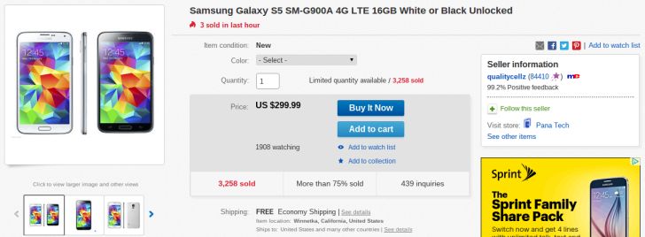 Fotografía - [Alerta Trato] Grab A Brand New Desbloqueado AT & T Samsung Galaxy S5 en eBay por $ 300